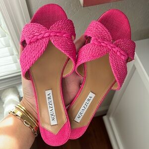 Aquazzura 'Rope' slides in vibrant fuchsia